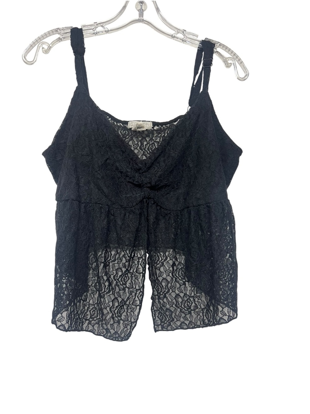 Black Lace Babydoll Camisole Tank Top Whimsigoth Gothic Y2K Romantic Goth